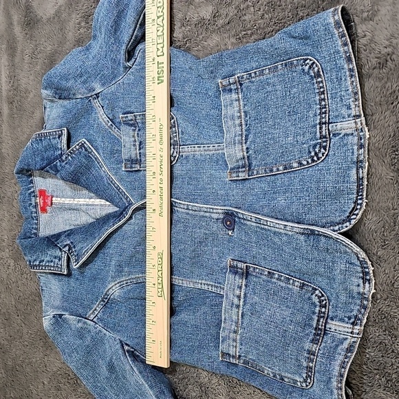 Mossimo 3/4 Sleeve Denim Blazer Jacket  Tailored Fit 2 Button Size Medium - Picture 5 of 7